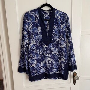 Chico's Blue and White Patterned Tunic